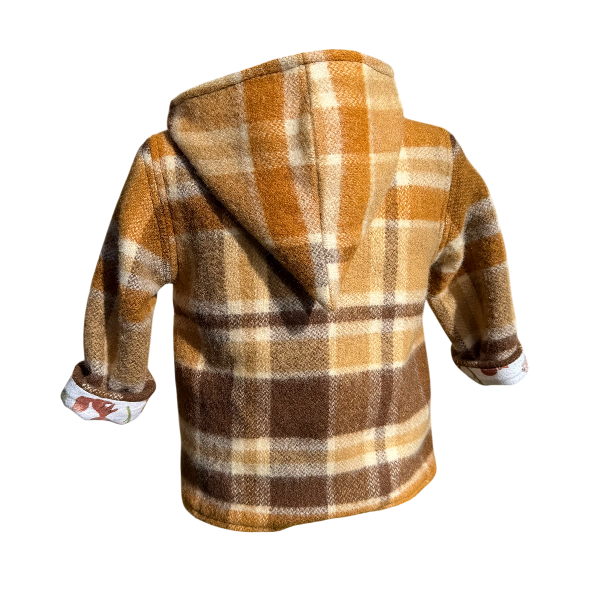 Woollen Maggie Coat Chocolate & Caramel with Forestry Lining