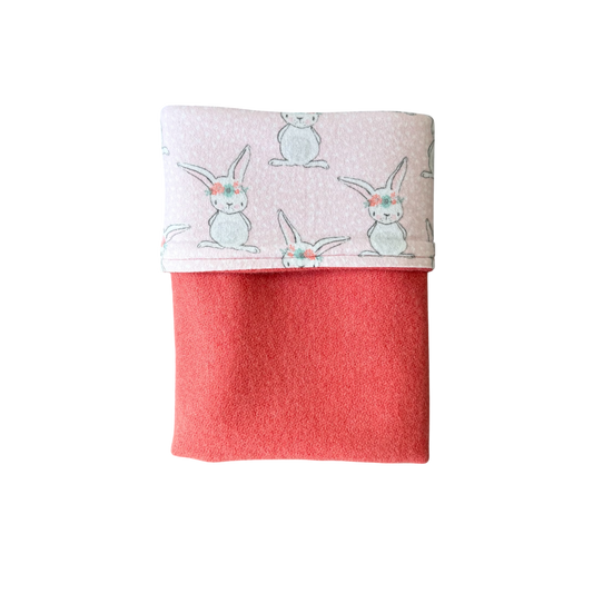 Woollen Blanket Coral with Bunny & Floral Crown