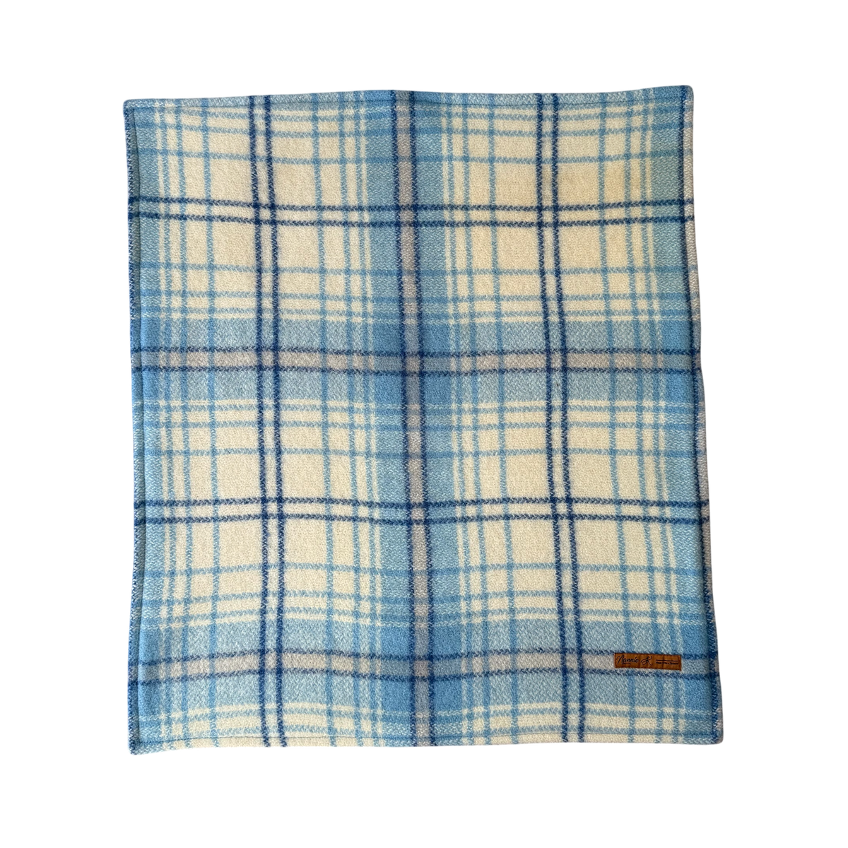 Woollen Blanket Blue & Cream with Cute Animals