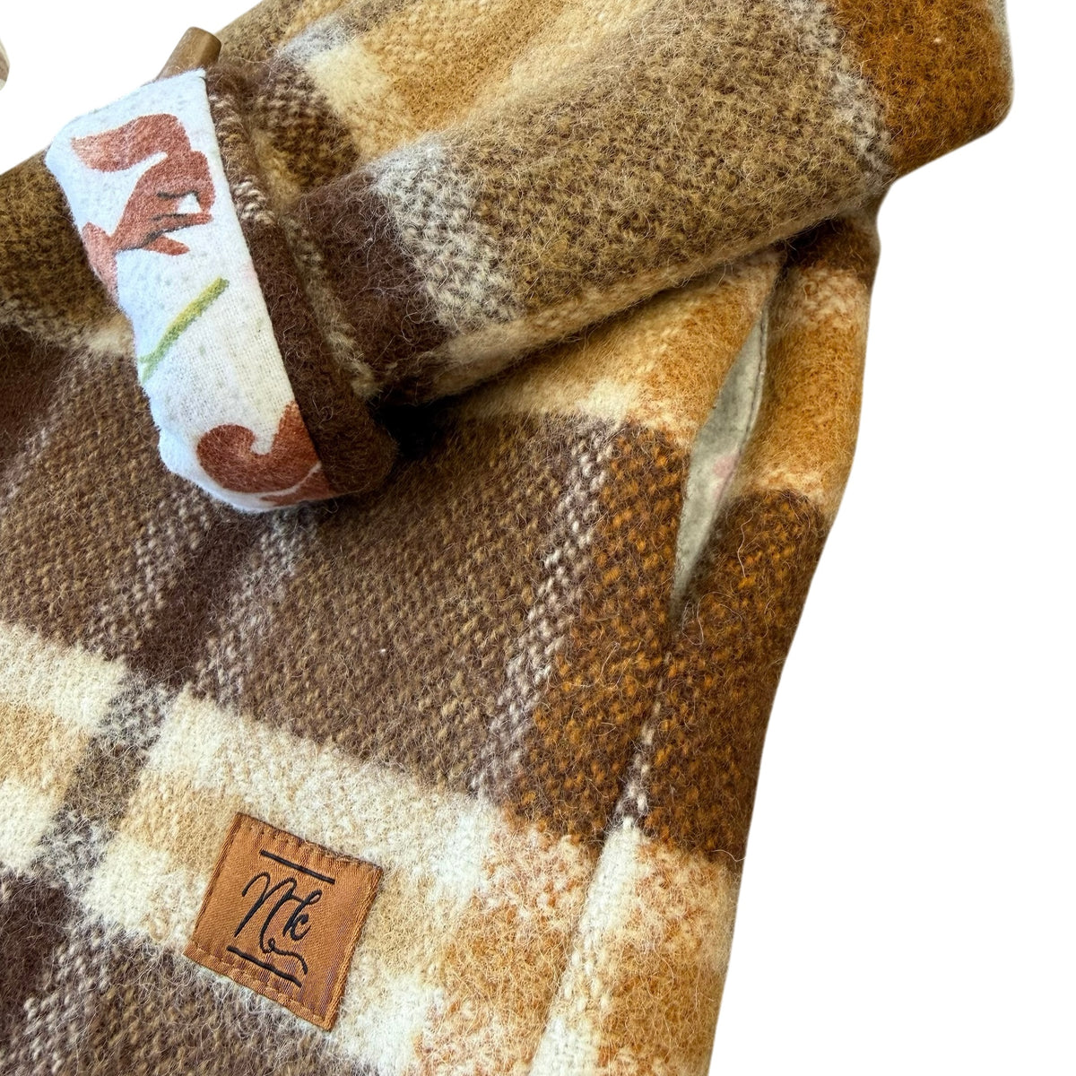 Woollen Maggie Coat Chocolate & Caramel with Forestry Lining
