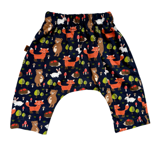 Harem Pants - navy with foxes