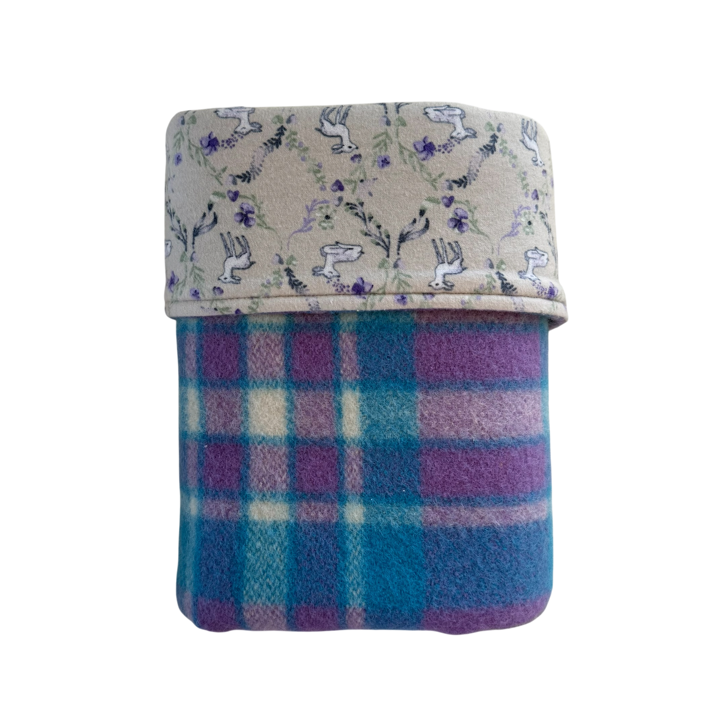 Woollen Cot Blanket Purple & Blue with Deer