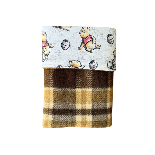 Woollen Blanket Caramel & Chocolate Tones with Pooh the Bear