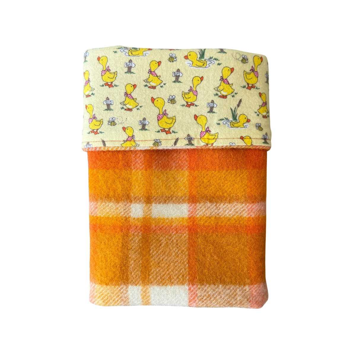 Woollen Blanket Orange with Cute Ducks