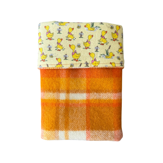 Woollen Blanket Orange with Cute Ducks