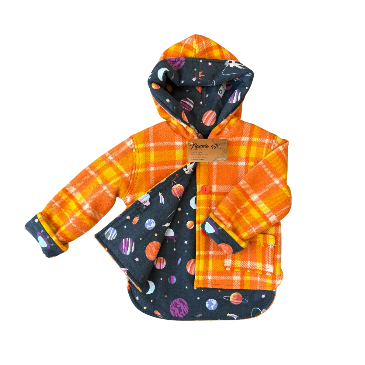 Woollen Jacket Orange & Yellow with Space Lining