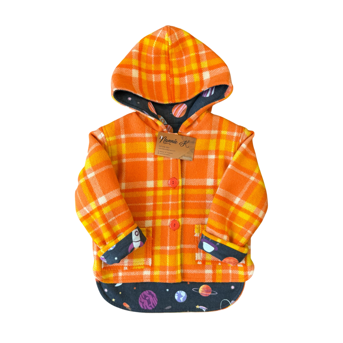 Woollen Jacket Orange & Yellow with Space Lining