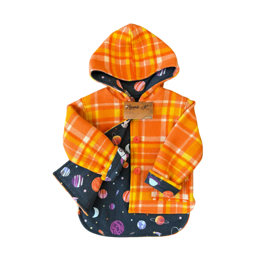 Woollen Jacket Orange & Yellow with Space Lining
