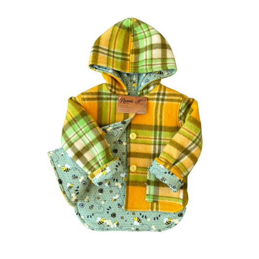 Woollen Jacket Yellow and Green with a Bee Lining