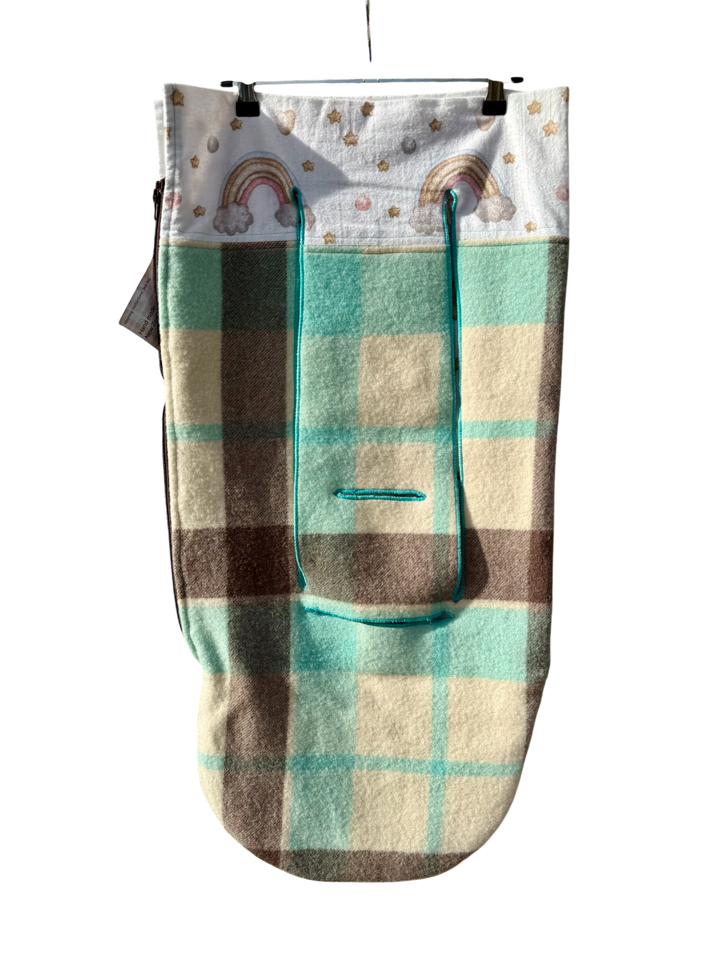 Pram Bag Duck Egg with Rainbows, Stars & Moons