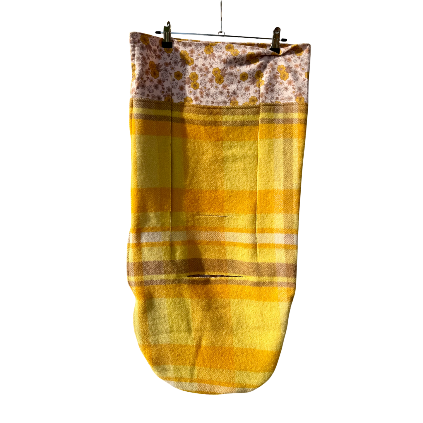 Pram bag tan & yellow with retro floral